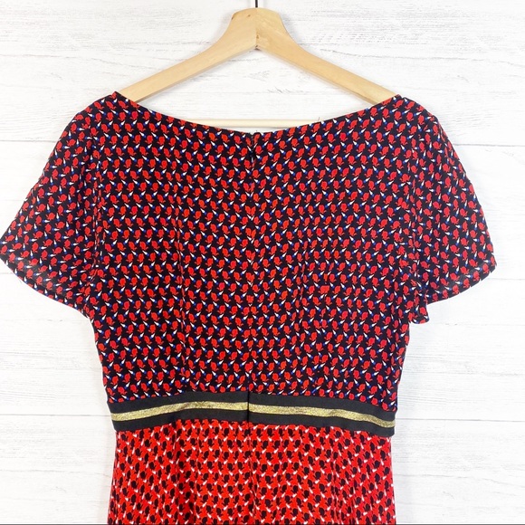 Maeve NWT Amici Red Bunny Print Colorblock Dress - Picture 12 of 13